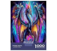 Rainbow Dragon Puzzle Great Gift Home Decoration 1000 Piece Fantasy Creatures Jigsaw Puzzles Educational Games for Adults And Kids Age 14 Years Up 38x26cm/1000pcs