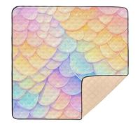 Rainbow Dragon Scales Glittering Soft Padded Foldable Baby Play mat for Floor Comfortable Foldable Baby Kick Crawling Mat for Baby Toddler Infant, 50'' x 50''alfombras para jugar