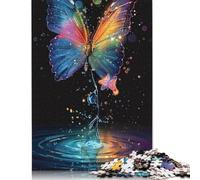 Rainbow Dream Butterfly Jigsaw Puzzle 500 Pieces Adult Puzzle Creative Wood Jigsaw Games Educational Toys Home Decoration 500pcs (52x38cm)