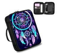 Rainbow Dream Catcher Bible Cover for Women Men Carrying Book Cover Church Bag Bible Protector with Handle and Zipper Pocket Perfect Gift for Church Religious