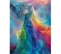 Rainbow Dress Woman Jigsaw Puzzle 4000 Piece, Puzzles for Adults 4000, The Impossible Challenge, Jigsaw Puzzle Games Classic Educational, Wooden Puzzles, for Home Wall Decoration Gift FNKL1-84