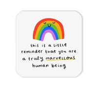 Rainbow Drinks Absorbent Coasters with Inspirational Quotes, Personalised Coasters for Drinks, Amazing Thank You Gifts, Perfect as Thoughtful Presents for Mom, Friend, Colleague