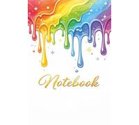 Rainbow Drip Dreams Notebook: College Ruled, 6" x 9", 1 Subject, 200 Pages (100 Sheets), Glossy Cover