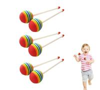 Rainbow Drum Sticks - Soft Rubber Mallets, Bright Practice Beaters | Soft Rubber Percussion Drumsticks, Colorful Glockenspiel Sticks For School Bands, Music Teachers And Beginner Instrument Training