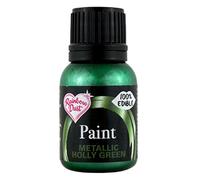Rainbow Dust Pearl Food Colouring, Edible Paint in Pearlescent Colours, Ready to Use, Easy to Apply, Create Cakes & Cupcakes with an Indulgent Shimmer - Metallic Holly Green, 25 g (Pack of 1)
