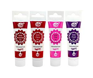Rainbow Dust - Pro Gel - Pink and Purple Set of 4 - Edible food colour gel paste