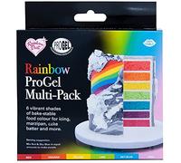 Rainbow Dust ProGel® Concentrated Food Colour, 6 Tube Multipack, Rainbow Colours Colouring Gel For Baking and Cake Decorating, Red, Orange, Lime, Sky Blue, Pink, Yellow