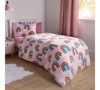 Rainbow Duvet Cover Set Warm Teddy Fleece Bedding Supersoft Quilt Thermal Warm OHS Pink Single