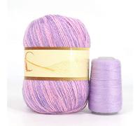 Rainbow Dyed Cashmere Soft Mink Velvet Wool Yarn for Hand Knitting Long Plush Hair Crochet Yarns for Winter Crocheting(D010)