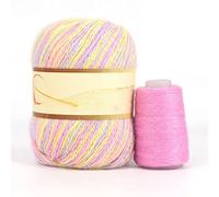 Rainbow Dyed Cashmere Soft Mink Velvet Wool Yarn for Hand Knitting Long Plush Hair Crochet Yarns for Winter Crocheting(D016)