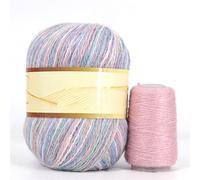 Rainbow Dyed Cashmere Soft Mink Velvet Wool Yarn for Hand Knitting Long Plush Hair Crochet Yarns for Winter Crocheting(D04)