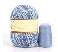 Rainbow Dyed Cashmere Soft Mink Velvet Wool Yarn for Hand Knitting Long Plush Hair Crochet Yarns for Winter Crocheting(D014)