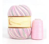 Rainbow Dyed Cashmere Soft Mink Velvet Wool Yarn for Hand Knitting Long Plush Hair Crochet Yarns for Winter Crocheting(D017)