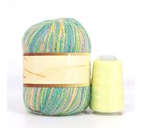 Rainbow Dyed Cashmere Soft Mink Velvet Wool Yarn for Hand Knitting Long Plush Hair Crochet Yarns for Winter Crocheting(D01)