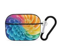 Rainbow Dynamic AirPods Pro 2 Case Cover, Shockproof Hard Shell Protective Case for Women Men, Compatible with Airpod Pro Case 2nd/1st Generation with Keychain-Black