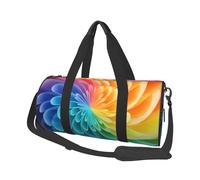 Rainbow Dynamic Travel Duffle Bag Carry On Weekender Overnight Bag Sport Gym Bag for Women Men Foldable Travel Duffle Round Duffle Bag for Travel Sports Gym, Black, One Size