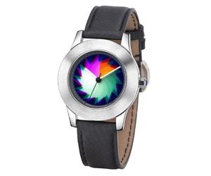 Rainbow e-motion of color Elegancia Saw EL47A-B-SB-sa Unisex Watch, Black/Multicoloured, Strap.