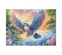 Rainbow Eagle with Bubbles And Blossoms 500 Piece Jigsaw Puzzle for All Ages Happy Time Jigsaw Perfect Festival Gift Family Gathering Brainteasing Relaxation Living Room Decor 500 PCS
