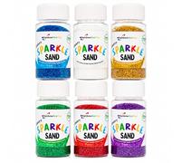 Rainbow Eco Play 6 x 90g Coloured Sparkle Sand Mini Shakers for Art & Craft