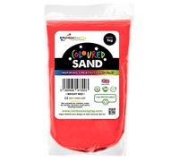 Rainbow Eco Play - Bright Coloured Sand - Sand Art - 1kg - 100% Natural - Eco-Friendly - Kids Play Sand Kits - Colourful Aquarium Sand - Childrens - Red