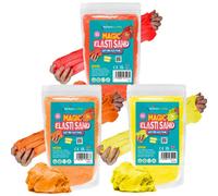 Rainbow Eco Play - Magic Elasti Sand - Assorted Colours - 3 X 1Kg - Magic Sand For Kids - Childrens Coloured Sand