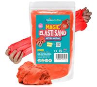Rainbow Eco Play - Magic Play Sand for Kids - Elasti - 2.5kg - Childrens Eco-Friendly Non-Toxic Natural Coloured Sand - Sensory Magnetic Moon Kenetic Elastic - Red