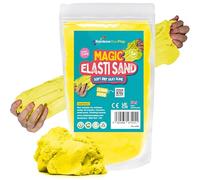 Rainbow Eco Play - Magic Play Sand for Kids - Elasti - 2.5kg - Childrens Eco-Friendly Non-Toxic Natural Coloured Sand - Sensory Magnetic Moon Kenetic Elastic - Yellow