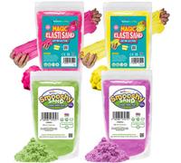 Rainbow Eco Play - Magic Sand Elasti And Smooshy - Assorted Colours - 4 X 485G - Childrens Coloured Sand For Kids