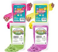 Rainbow Eco Play - Magic Sand Elasti and Smooshy - Assorted Colours - 4 x 485g - Childrens Coloured Sand for Kids - Ideal for Sensory Play