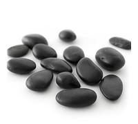 Rainbow Eco Play Natural Black Polished Pebbles for Painting, Decorative Stones for Arts and Crafts, Aquarium, Vase, Fish Tank, Smooth Rocks for Garden - Approx. 15 Pebbles 3cm - 5cm