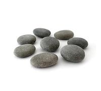Rainbow Eco Play Natural Flat River Pebbles, Black Stones for Painting, Decorative Stones for Arts and Crafts, Aquarium, Vase, Fish Tank, Smooth Rocks for Garden - Approx. 10 Pebbles 4cm - 9cm