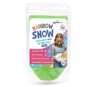 Rainbow Eco Play - Rainbow Snow Pouches - Instant Fluffy Snow - Green - 80g - Fake Snow - Instant Snow - Artificial Snow for Crafts - Expanding Snow - Instant Snow Powder - Play Snow - Eco-Friendly