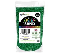 Rainbow Eco Play - Sand Art - Arts and Crafts - Eco Friendly - No Plastic - Decorative Craft Coloured Sparkle Glitter Sand - Fine Play Sand for Kids Children - 485g - Green