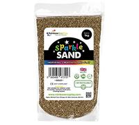 Rainbow Eco Play - Sand Art - Arts and Crafts - Eco Friendly - No Plastic - Decorative Craft Coloured Sparkle Glitter Sand - Fine Play Sand for Kids Children - 1kg - Gold
