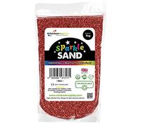 Rainbow Eco Play - Sand Art - Arts and Crafts - Eco Friendly - No Plastic - Decorative Craft Coloured Sparkle Glitter Sand - Fine Play Sand for Kids Children - 1kg - Red