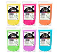 Rainbow Eco Play - Sand Art Kit for Kids - Fluorescent Coloured Sand - 6 x 1kg - Decorative Craft Childrens Play Sand - Aquarium Sand - Assorted