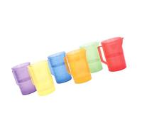 Rainbow Educational Mug, 6pcs Translucent Color Measuring Cup, Sand Water Exploration Toy with Educational Measuring Class Scale for Young Kids