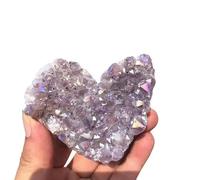 Rainbow Electroplating Titanium Angel Aura Quartz Crystal Heart 1pc (5cm-6cm 1pc)