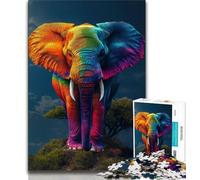Rainbow Elephant Adult Puzzles 1000 Pieces,Help The Brain Exercise Addictive Toys to Cultivate Patience Parent-child Interaction 38x26cm