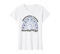 Rainbow Esophageal Cancer Awareness Value Graphic T-Shirt, Women, White, L
