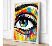 Rainbow Eye Canvas Wall Art Print 30x20 Inch