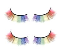 Rainbow Eyelashes, 2 Pairs Colored Lashes Natural Look 3D Curly Rainbow Eyelashes Fluffy Pride Lashes Skin Friendly Synthetic Eye Extension for LGBT Pride Day Cosplay Makeup Accessories