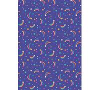 Rainbow Fabrics - Rainbow Shooting Stars -Lewis & Irene - 100% Quality Cotton Poplin Fabric - Per 0.5 Metre - Sewing Quilting Bunting Dress Fabric - Simply Sew Crafty™ (Blue)