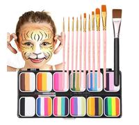 Rainbow Face Color Palette - Washable Set | 12 Body Colors Art Palette Face Body Easy Apply Professional Colorful Make Shing Festival Carnival Makeup