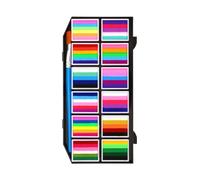 Rainbow Face Paint, 12 Color Face Painting Palette with 1 Brushes, Washable Face Paints for Children Adults Halloween Carnival, Make up Body Paint (B)