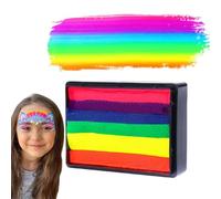 Rainbow Face Paint Palette,25g Professional Face Paint Kit - Water Based,Non-Toxic & Quick Drying,Includes Face Paint Stencils for Carnival,Halloween,Cosplay & Fancy Dress (6 Colors)