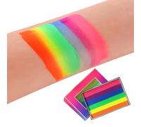 Rainbow Face Paint Palette, Water Soluble & Quick Drying, Professional Body & Face Painting Kit for Theatre, Carnival, Festivals, Cosplay Parties, Colourful Make-Up (25g)