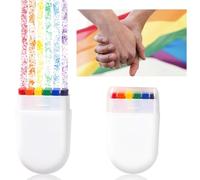 Rainbow Face Paint, Rainbow Pride Flag Face Paint - Gay Pride Rainbow Flag Makeup Stick, Rainbow Flag Color for Face Body, Face Body Paint for Pride Parade (2pcs)