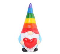 Rainbow Faceless Doll Resin Dwarf Decorating Heart Rainbow White Beard Dwarf Home Decor Christmas Decorations Glass (C, One Size)