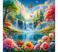 Rainbow Falls Rose 200 Piece Jigsaw Puzzles for Adults, Colourful, Fun, Challenging and Brainteasing Adults jigsaw puzzles 200 Pieces, Beautiful Decoration Puzzle